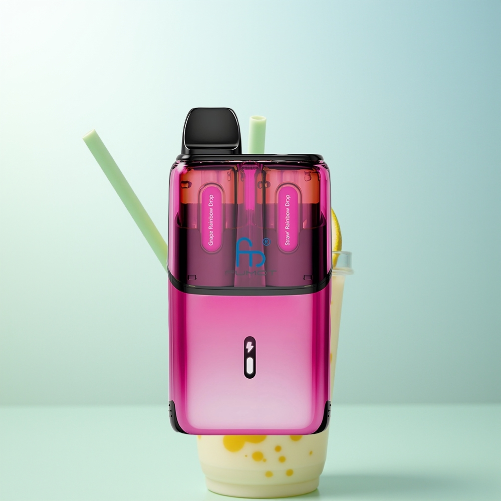 Fumot Ultra T32000 32000 Bocanadas Gotas de Arcoíris de Uva - Fresas Arcoíris Carga Rápida Tipo-C 24ml 20mg Bobina de Malla Avanzada