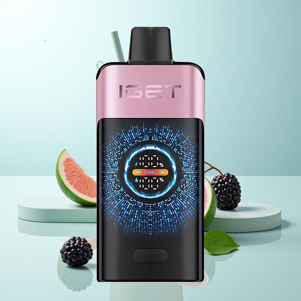 IGET ONE 12000 Puffs Vape Desechable Mora Helada con Pantalla Curva Grande y Batería 2700 mAh