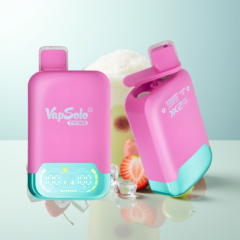Vapsolo Twins 20000 Puffs Fresa Frambuesa Cereza Hielo & Uva Hielo 40ml 2 Tanques Tipo-C