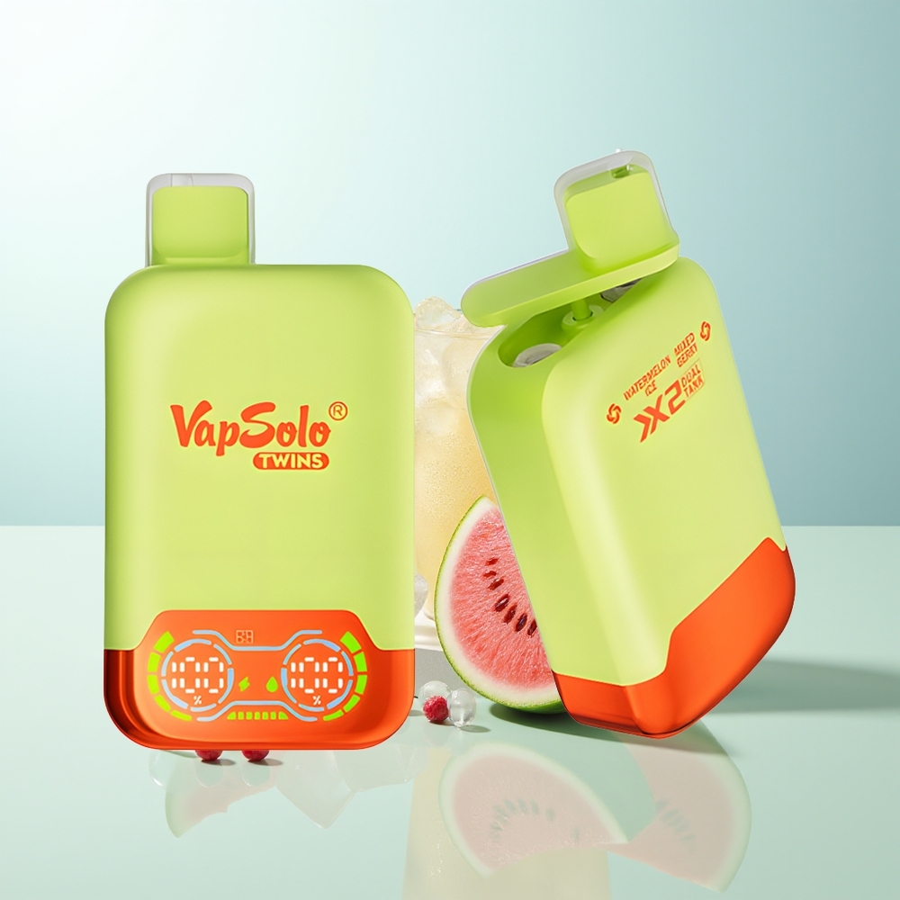 Vapsolo Twins 20000 Puffs Vape Sandía Hielo & Frutos Mixtos 40ml 2 Tanques Tipo-C