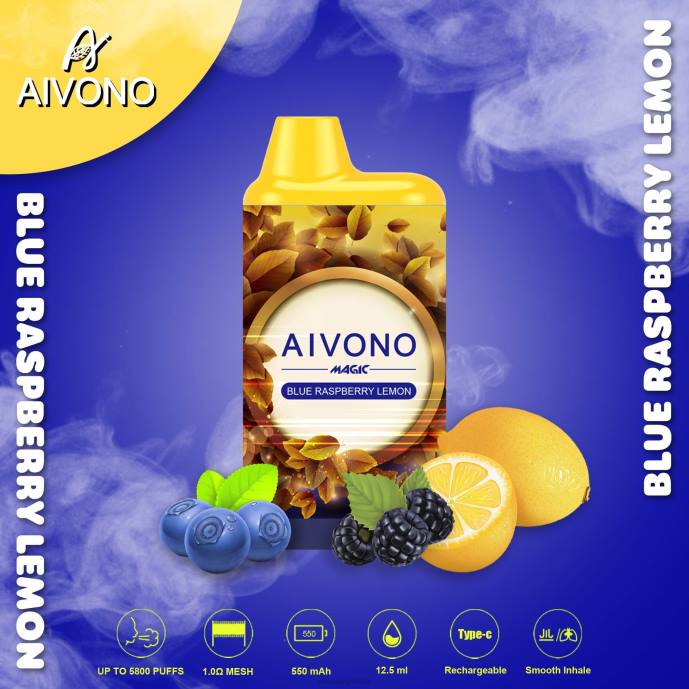 Aivono AIM MAGIC cigarrillo de caja de 5800 bocas limón frambuesa azul - T88691 Aivono Vaper